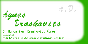 agnes draskovits business card