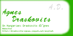 agnes draskovits business card